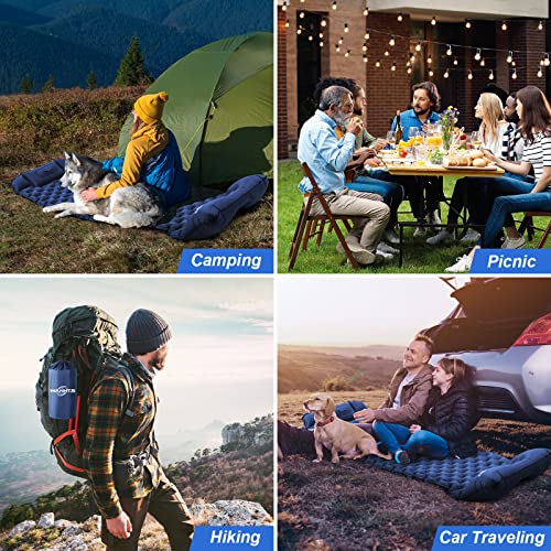 WANNTS Sleeping Pad, Ultralight Inflatable Sleeping Pad for Camping, Built-in Pump, Ultimate for Hiking - Airpad, Carry Bag,-Compact & Lightweight Camping pad(Blue) - color: Blue