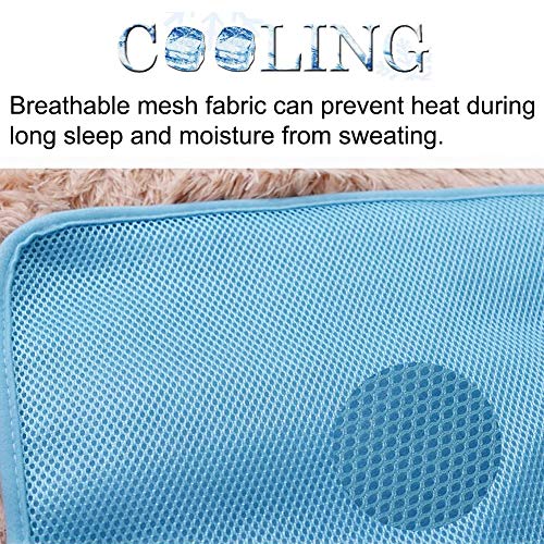 Coppthinktu Cooling Mat for Dogs Summer Dog Pad for Small Medium Large Dogs Cats, Pet Ice Silk Blankets Sleeping Mat, Outdoor Dog Self Cooling Crate Sleep Mats Washable Portable - color: Blue, size: S 19.7" x 15.7"