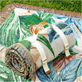 2 in 1 Extra Large Outdoor Picnic Blanket Camping Mat Lightweight Oversized Giant Turkish Boho Beach Mexican Serape Baja Cobijas Mexicanas para Mesa Park Stadium Outside Festival Grass Hammock - color: Boho Green