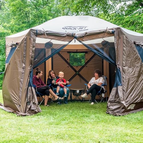 Clam Quick-Set Wind & Sun Panels 2-Pack – Brown Screen Tent Sidewalls – Fits Traveler, Venture & Escape – Shade & Privacy – Carry Bag – Tent Not Included - color: Brown, size: 2 Panel