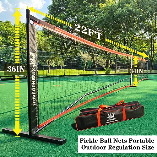 Pickleball Net for Driveway, Portable Pickleball Net System with Regualtion Size 22FT Pickle Ball Net, Outdoor Pickleballs, Carry Bag, Weather Resistant Metal Frame - style: Pickleball net system