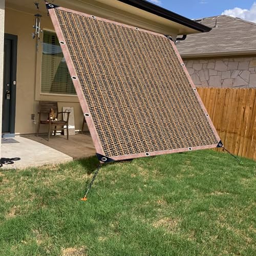 90% Sun Shade Cloth, 6 x 6 FT Pergola Shade Cover Canopy with Grommets, Sun Screen Fabric Tarp for Patio, Outdoor, Garden, Backyard, Mocha - color: Mocha, size: 6 x 6 FT
