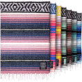 Hydration Nation Authentic Large Handwoven Mexican Blanket - Soft Yoga- Durable Serape- Lightweight Falsa, Beach, Camping, Picnic, Outdoor Blanket 70"x50" - Rose Pastel - color: Rose Pastel