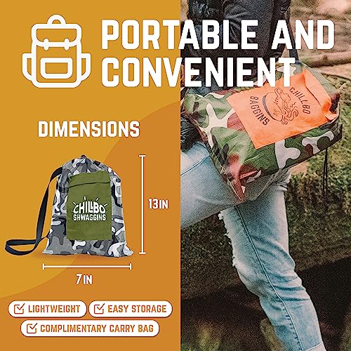 Chillbo Inflatable Couch – Unique Designs - No-Pump Setup, Ripstop Polyester, Stability Pegs, Fun Prints - Portable Air Inflatable Lounger for Beach, Camping, Festivals, and Tailgating - color: Urban Camo, size: Large