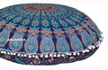 32" Peacock Mandala Bohemian Yoga Meditation Floor Pillow Cover Comfortable Home Car Bed Sofa Cushion Couch Seating Large Zipped Throw (32 inches, Blue Green) - color: Blue Green