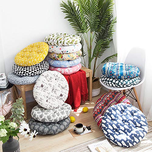 vctops Bohemian Soft Round Chair Pad Garden Patio Home Kitchen Office Seat Cushion Tree Beige White Diameter 16" - color: Tree Beige White, style: Diameter 16 Inch