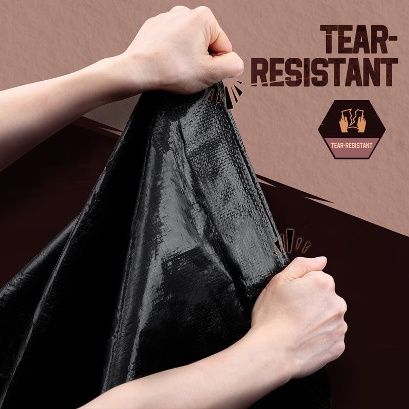 20x30 FT Tarp Waterproof 8 Mil Poly Tarps Medium Duty Waterproof, UV Resistant & Rip Tear Resistant, Multipurpose Protective Cover with Grommets Reversible for Home Boats Cars Plants - color: Black, size: 20x30