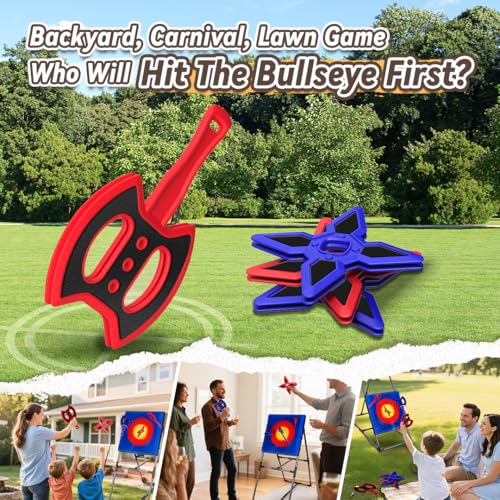 Axe Throwing Game for Backyard, Axe Throwing Target Set 16 Throwing Axes Outdoor Games Indoor Carnival Yard Lawn Backyard Games 8 Star + 8 Axes (Dart Board Not Inclu) - style: 8 Throwing Star & 8 Axes
