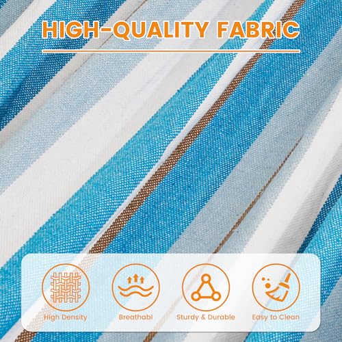 Lazy Daze Hammocks Extra Large Double Hammock, Portable Camping Hammock with Travel Bag & Tree Straps for Outdoor, Camping, Backyard, Patio, 550lbs Capacity, Blue & White - color: Blue & White
