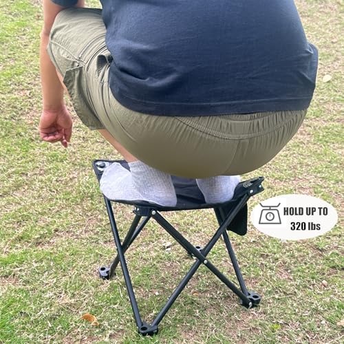 Opliy Camping Stool 2 Pack,Portable Folding Stool for Outdoor Gardening and Beach Hiking Fishing,Foot Stool with Carry Bag (Green) - color: Green