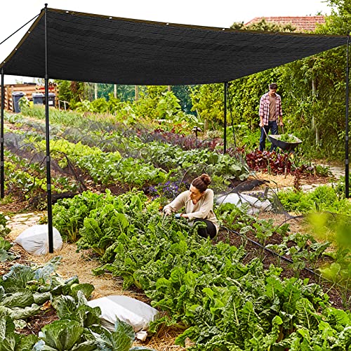 QLOFEI Shade Cloth for Garden, 90% Sunblock Shade Neting Cover with Grommets, Sun Protection Screens for Patio Kennel Chicken Coop Pergola Greenhouse Plants Cover Mesh Tarp, 6x8 FT - size: 6'x8'