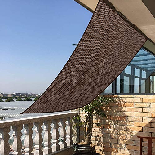 14' x 20' Brown Rectangle Sun Shade Sail Canopy, 95% UV Blockage Awning Shelter Fabric Cloth Screen for Patio Outdoor Backyard - Heavy Duty Commercial Grade (Custom Size - Made in USA) - color: Brown, size: 14' x 20'