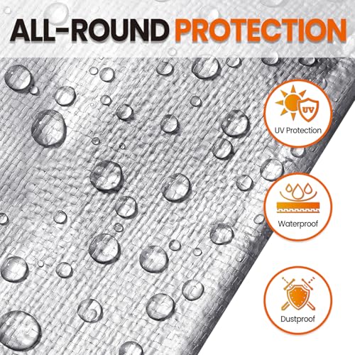 16x20 FT Tarp Waterproof, 16 Mil Tarps Heavy Duty Waterproof Multipurpose Protective Cover UV Resistant Rip & Tear Resistant with Grommets Reversible for Home Boats Cars Camping - color: Sliver/Brown, size: 16x20