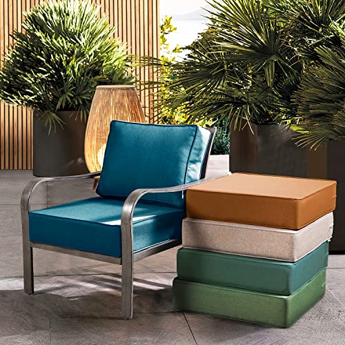ARTPLAN Deep Seat Outdoor Patio Chair Cushions,2-Piece Seat and Back Cushion Set 24x24x6 and 18x24 Inches,Square,Peacock - color: Peacock