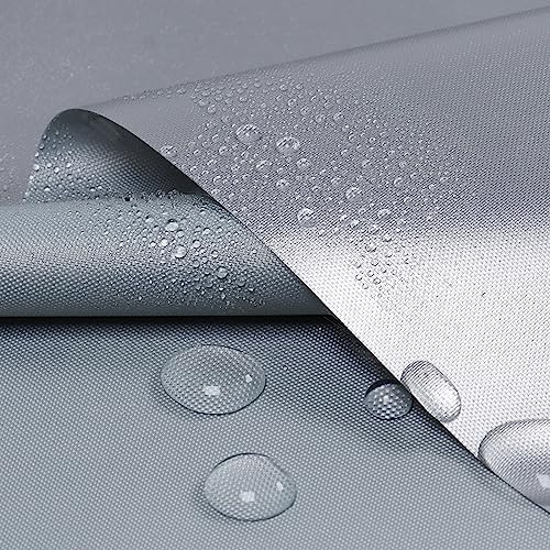 1Yard (60"×36") Marine Waterproof Fabric - Outdoor UV-Resistant Lightweight Durable Ripstop Material, UPF50+ Sun-Protection Blackout for Tarp Tent Camping Canopy, Silver - color: Silver, size: 1 Yard