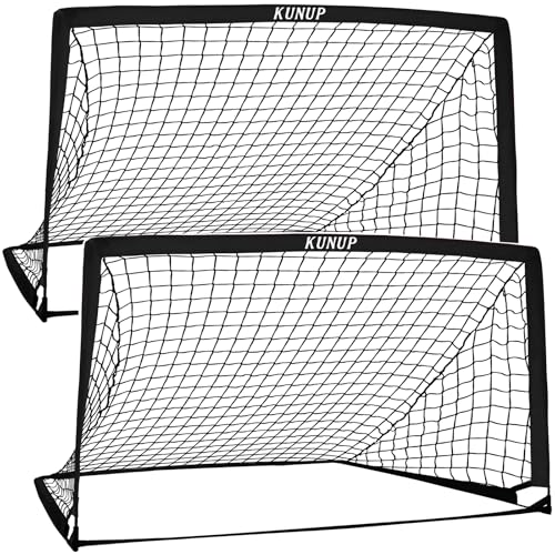 2 of 5×3 6x4 9x5 FT Portable Kids Soccer Goals Set, Foldable Soccer Practice Nets for Backyard with Carrying Bag for Toddler Youth Pop Up Soccer Training Equipment Indoor Outdoor Sports Game Gift - color: Black, style: 6x4FT