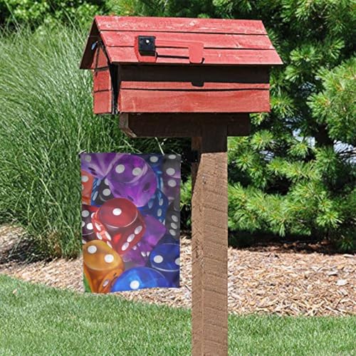 Games Dice Set Print Garden Flag 12 X 18 Inch Double Sided Outside Perfect For Home Decor Garden Yard Lawn Balcony Outdoor Flag