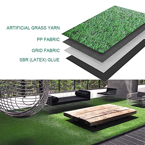 Petgrow Synthetic Artificial Grass Turf Lawn 6 x 18ft, 1.38" Outdoor/Indoor Fake Grass Rug Astroturf for Dogs,Faux Grass Rug with Drainage Holes/Custom Size Provided - color: 6ft, size: 6 x 18ft