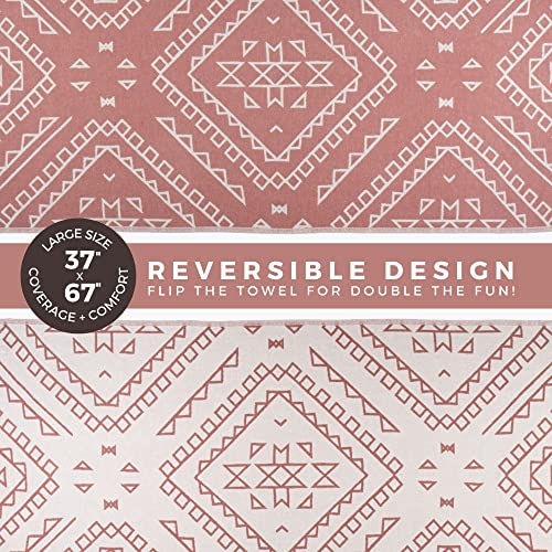 FESHKA Sand Proof Turkish Beach Towel – Oversized, Quick Dry & Lightweight Travel Towel - 100% Organic Cotton Beach Blanket - Perfect for Bath, Pool & Picnic | Bohemian (Maroon) - color: 05 - Maroon