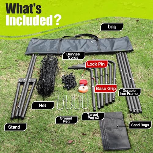 Volleyball Rebounder Net 7x4 Ft, 5-Angle Adjustable Rebounder Net for Practicing Digging, Setting, Spiking, Bounce Back Training Equipment with 2 Target Stripes & Portable Travel Bag for Storage - color: NET101-Black
