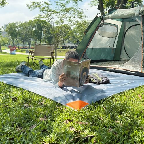 Beach Blanket Waterproof Sandproof Beach Mat 79" X 83" / 7' X 7' for 1-4 Adults Quick Drying Outdoor Picnic Mat Beach Accessories for Travel, Camping, Hiking - color: Gray/Green, size: 78"*83" / 6.56ft×6.89ft