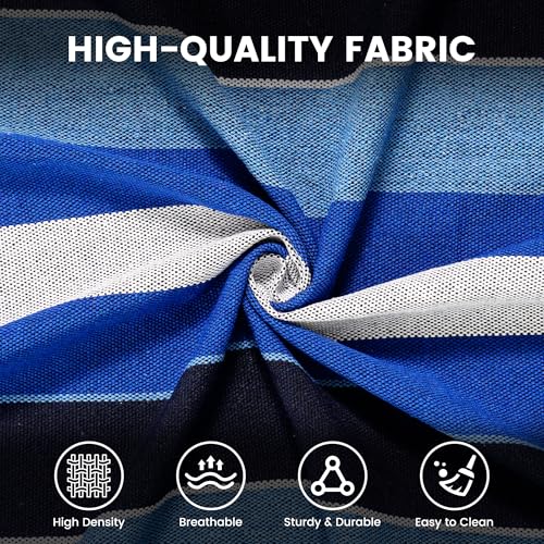 Lazy Daze Hammocks Double Brazilian Cotton Hammock, Extra Large Portable Outdoor Camping Hammock with Tree Straps & Travel Bag for Backyard Patio Poolside Indoor, 550lbs Capacity, Blue - color: Blue