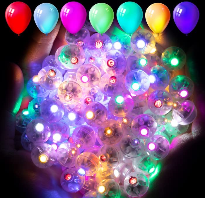 Aogist 100pcs 10-Colors Mini Lights,Long Standby Time Waterproof LED Balloon Light,Battery Powered,Ball Lamp for Balloon Paper Lantern Birthday Party Christmas Halloween - color: 10-Colors, size: 100 PCS-STANDARD