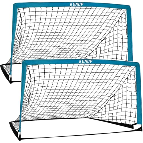 2 of 5×3 6x4 9x5 FT Portable Kids Soccer Goals Set, Foldable Soccer Practice Nets for Backyard with Carrying Bag for Toddler Youth Pop Up Soccer Training Equipment Indoor Outdoor Sports Game Gift - color: Blue, style: 6x4FT