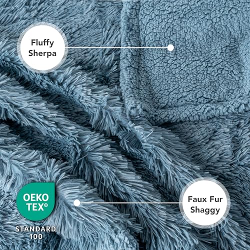 PetAmi Waterproof Dog Blanket for Couch, Bed & Furniture,Reversible Sherpa & Faux Fur Pet Blanket, Leakproof Blanket for Puppy Cat, Washable Soft Calming Pet Couch Protector (29x40, Light Blue) - color: Dusty Blue, size: Medium (29x40)