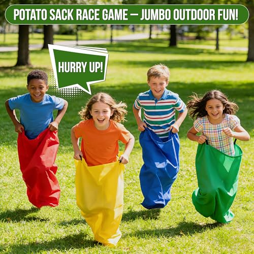 Outdoor Games Kit,Outside Toys,39 Pieces Outdoor Carnival Games,Yard Game,Potato Sack Race Bags for Kids Adults, Egg Spoon Relay Race, 3 Legged Race Bands, Birthday Party Yard Lawn Easter Games