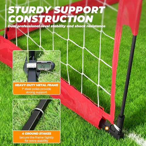 Soccer Goal, 12X6 FT Soccer Goals for Backyard, Portable Soccer Net for Outdoor Practice Training, Quick Setup Soccer Practice Equipment with Metal Base - style: Classic Net