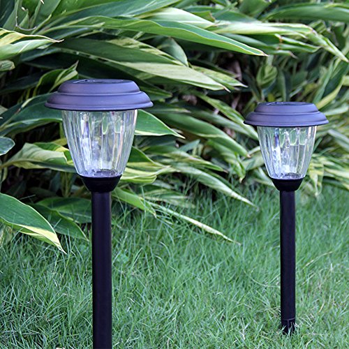Solar Outdoor Pathway Lights Matt Black Stainless Steel Painted LED Lights for Garden Landscape Path Yard Driveway (black-8pack) - color: black-8pack