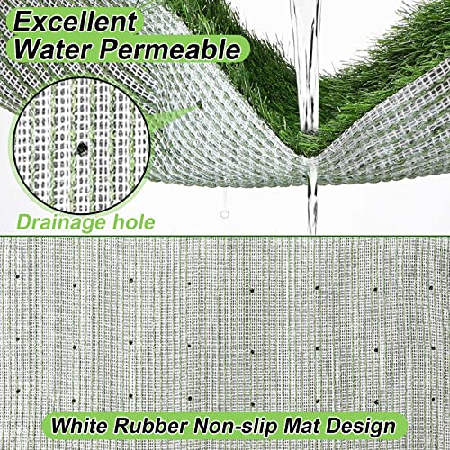 Amylove 6 Pcs Puppy Artificial Grass Pee Pads 14'' x 18" Fake Grass Turf for Dogs Washable Artificial Grass Rug Pet Potty Training Fake Grass Patch Mat with Drainage Hole for Outdoor Indoor Garden Use