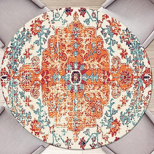 Round Fitted Tablecloth with Elastic Round Outdoor Tablecloths Fitted Table Covers for Tables Waterproof Reusable Vinyl Tablecloth for Indoor and Outdoor (44-48in) - color: Orange, size: 48" (Round)
