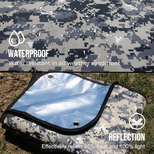 LYN Heavy Duty Emergency Blanket Survival Gear Waterproof Insulated Blanket Emergency Tarp for Camping, Hiking, Bushcraft - color: Camouflage