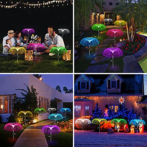 Vosaro Solar Flower Lights Outdoor Garden Decorations Waterproof, Solar Yard Lights Decorative, 7 Color Changing Stake Light for Pathway Patio Lawn Party Wedding Decor, 3 PCS