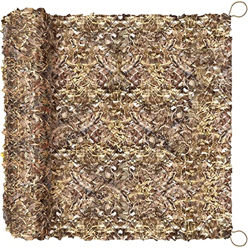 Camo Netting Camouflage Netting 6.5ft×10ft,10ft×10ft, 20ft×20ft,with Mesh Backing, Hunting Blind Nets, Sunshade Canopy, Army Tarp Fence Net for Party Decoration, Photograph and Car Cover - color: Dry Grass, size: 13ftx20ft