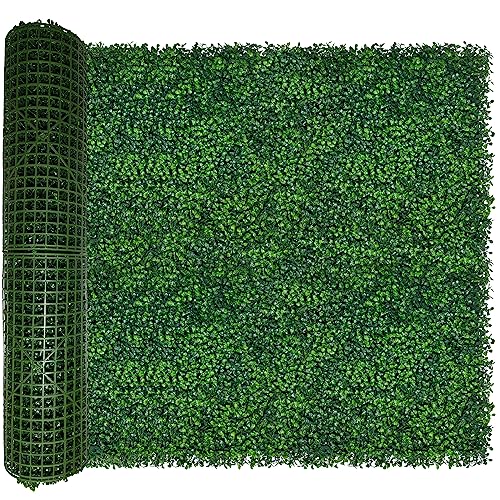 ODTORY Artificial Boxwood Roll: 40x120 in (33.5 sqft) UV-Anti Faux Ivy Boxwood Hedge Leaf Grass Wall for Patio Balcony Privacy, Garden, Backyard Greenery Wall Backdrop and Fence Decor - size: 40 in x 120 in- Boxwood