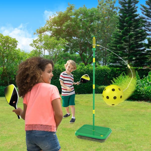 Swingball Pickleball Paddles Tether Tennis Game Set - Portable All-Surface Base, Durable, Easy Assembly, Indoor & Outdoor Games, Backyard Games for Kids, Active Play for Kids and Families, Ages 4+