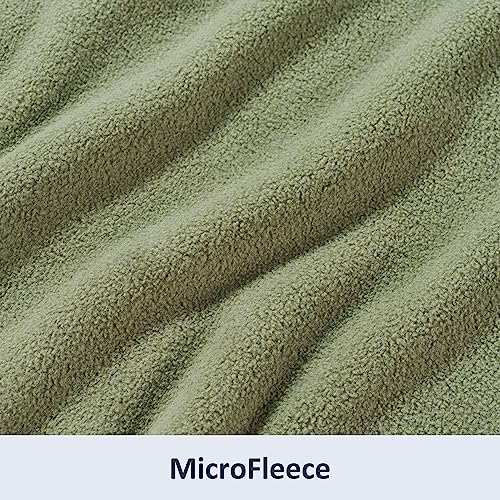 Berkshire Blanket Microfleece Throw Size Bed Throw Blanket Dark Sage Green,Lightweight Soft Breathable Plush Micro Fleece Throw Blanket for Travel,Bed and Couch,50x60 Inches - color: Dark Sage Green, size: Throw/Throw XL