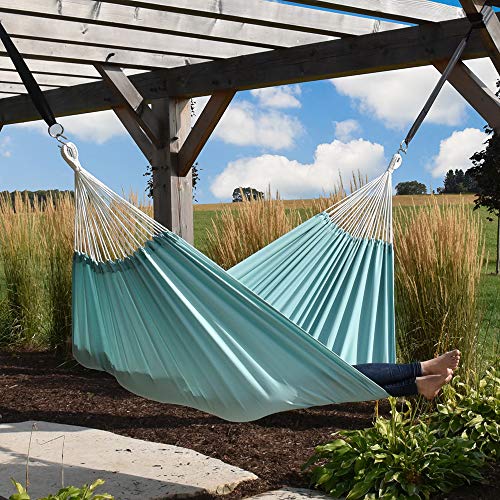 Vivere Double Brazilian Polyester Hammock (Aqua) - color: Aqua
