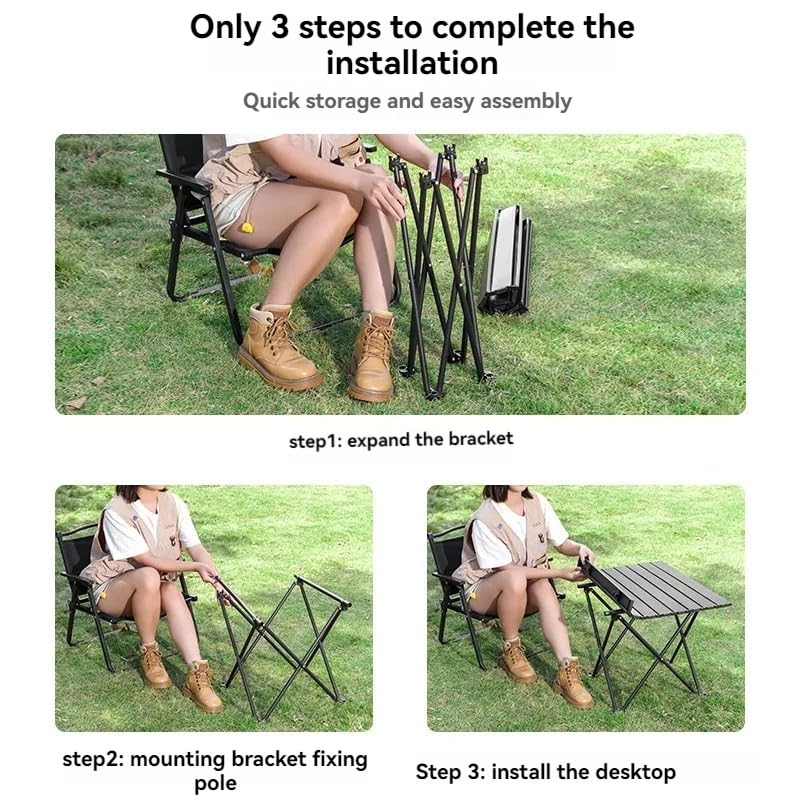 Folding Camping Table – Ultralight Aluminum Portable Table for Camping, Hiking, Backpacking, Picnic, Beach, BBQ – Compact Lightweight Collapsible Travel Side Table for Outdoor, RV, (1)
