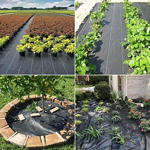 Weed Barrier Landscape Fabric Heavy Duty 6FT X 100FT Premium 3.2oz Ground Cover Landscape Fabric Gardening Mat,Woven Geotextile Fabric for Underlayment,Commercial Driveway Fabric - size: 6X100 FT