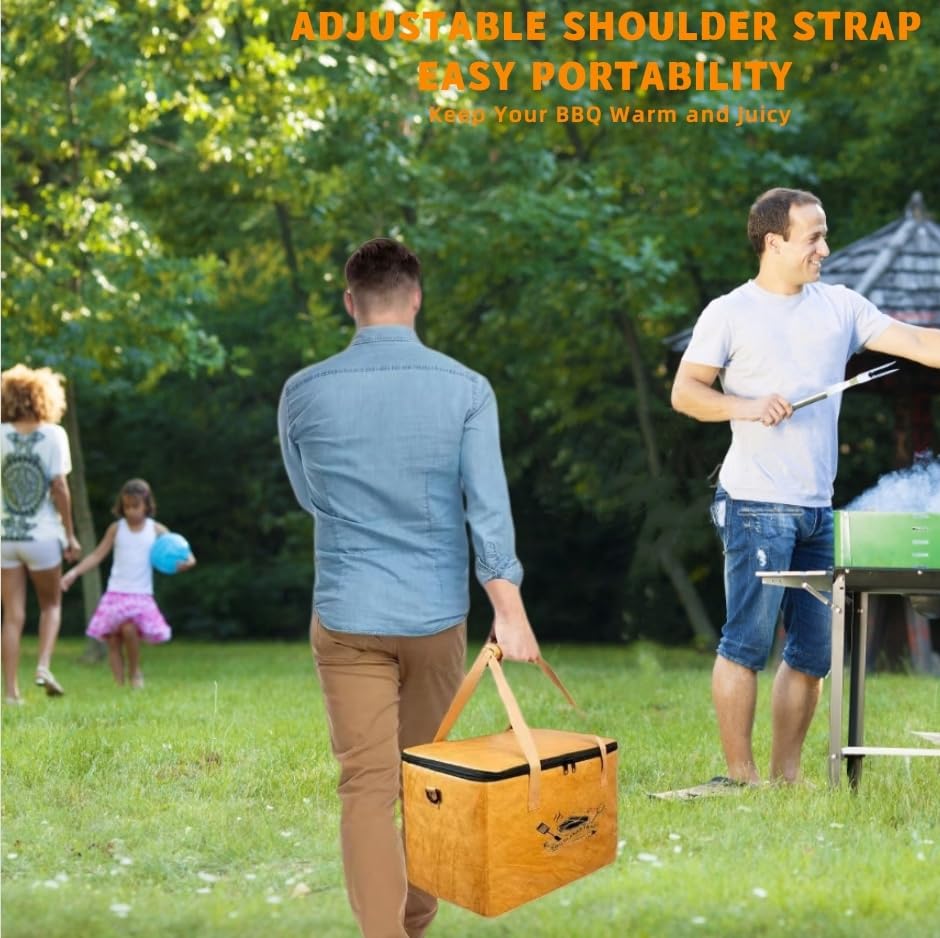 BBQ Blanket for Resting Meat,Reusable BBQ Resting Bag for Meat,Large Capacity BBQ Meat Blanket Bag,Meat Blanket with Wide Mouth for Large Brisket/Pork Shoulders/Turkeys, Gifts for Men