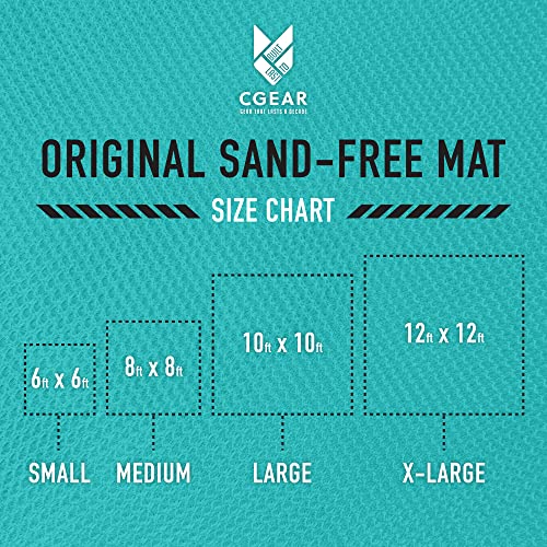CGEAR Original Sand-Free Outdoor Camping Mat – Beach, Picnic & Camping Ground Mat with Carry Pouch - color: Orange/Agave, size: 12' x 12' (Square)