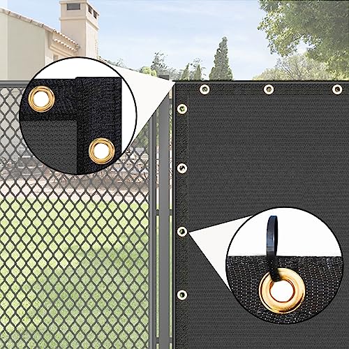 UPGRADE Fence Privacy Screen 4' x 25' Fence Commercial Shade Cover with Brass Grommets Heavy Duty Perfect for Outdoor Back Yard-Dark Grey, Customizable - color: Dark Gray, size: 0 4' x 2 5'