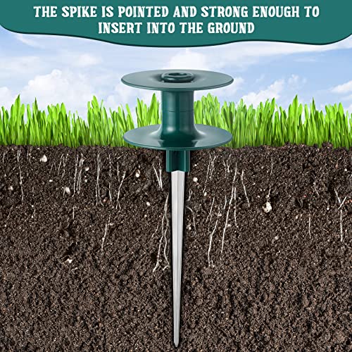 Chumia 10 Inch Garden Hose Guide Spike, Zinc Coated Rustproof Heavy Duty Metal Stake, Sturdy Top, Keeps Garden Hose Out of Flower Beds, Hose Guard for Yard Plant Protection(6 Pieces,Dark Green) - color: Dark Green