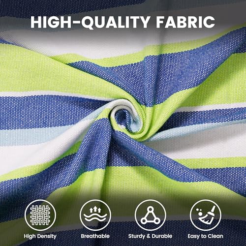 Lazy Daze Hammocks Double Brazilian Cotton Hammock, Extra Large Portable Outdoor Camping Hammock with Tree Straps & Travel Bag for Backyard Patio Poolside Indoor, 550lbs Capacity, Blue & Light Green - color: Blue & Light Green