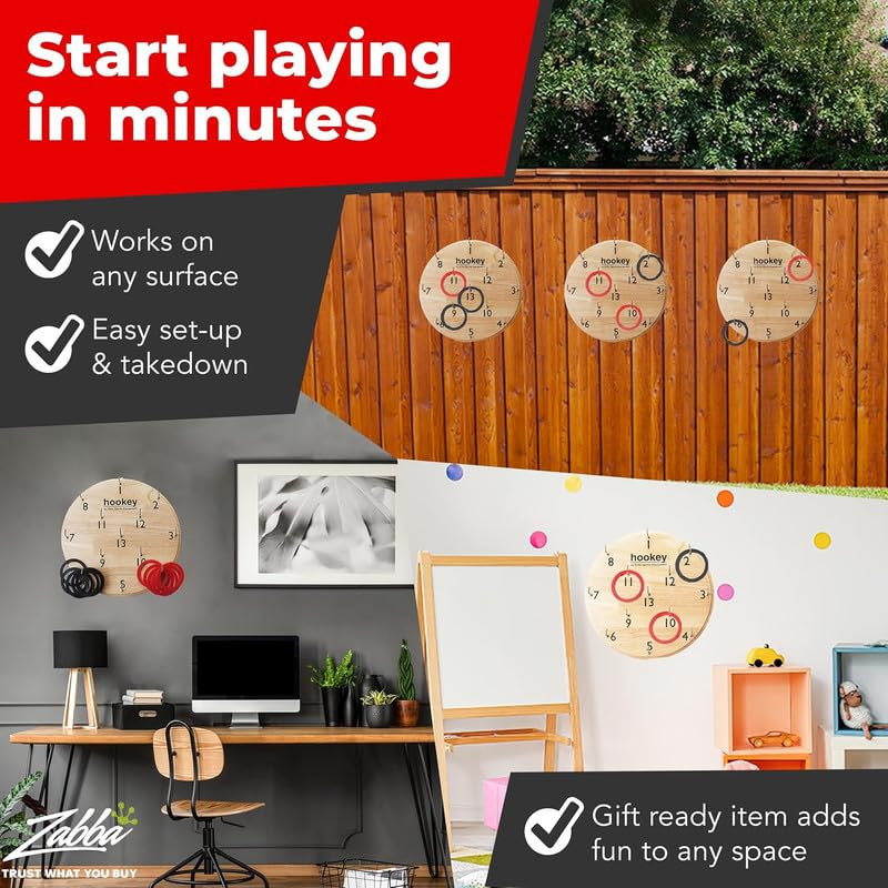 Elite Sportz Equipment Ring Toss Game | Sturdy Wooden Board Set for Kids Outdoor Games | Camping Activities - Adults & Kids Picnic - size: 12"