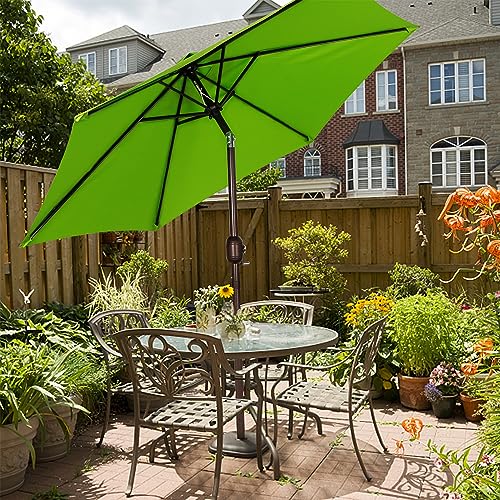 Blissun 7.5 ft Patio Umbrella, Yard Umbrella, Outdoor Market Umbrella with Push Button Tilt Crank, Lime - color: Lime